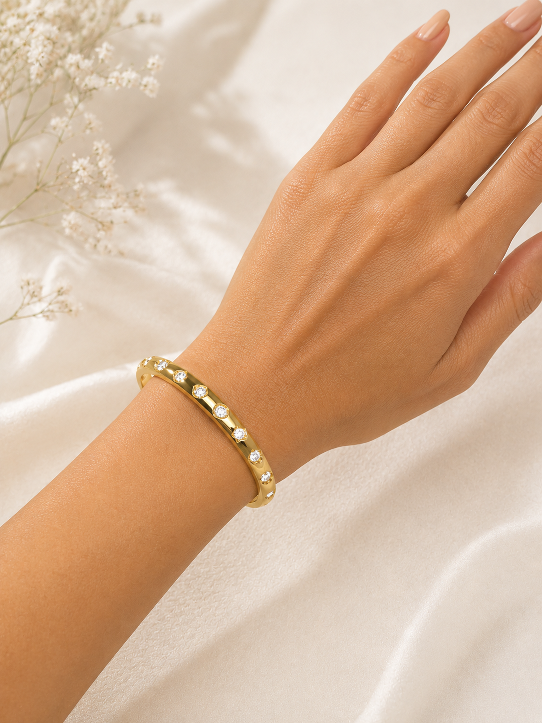 Nova Bezel-Set Crystal Bangle