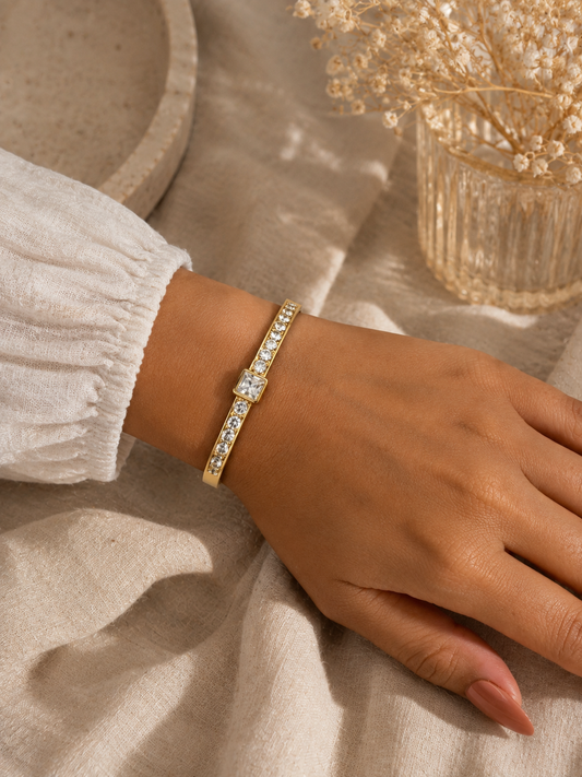 Aura Square-Set Tennis Bangle