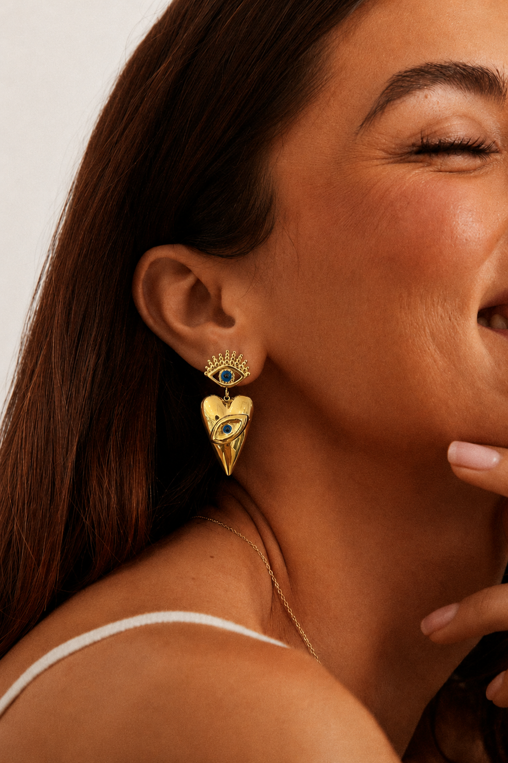 Mystic Heart & Eye Statement Earrings | 18K Gold-Plated Symbolic Jewelry