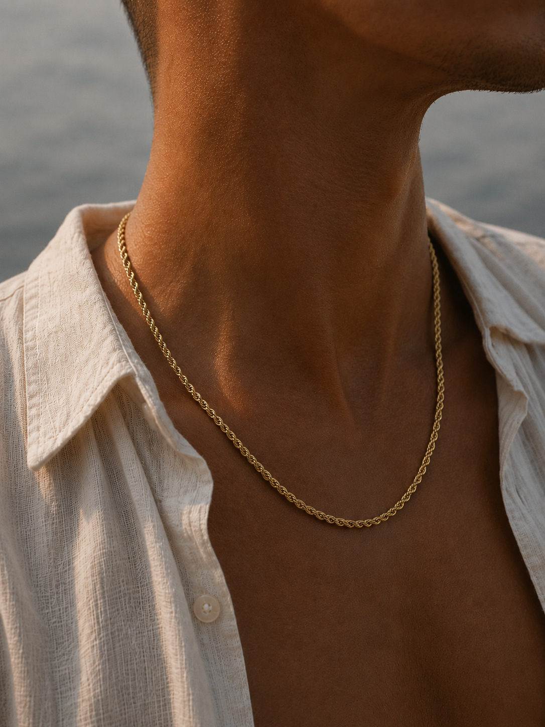 Classic Gold-Tone Rope Chain Necklace | Timeless Minimalist Essential