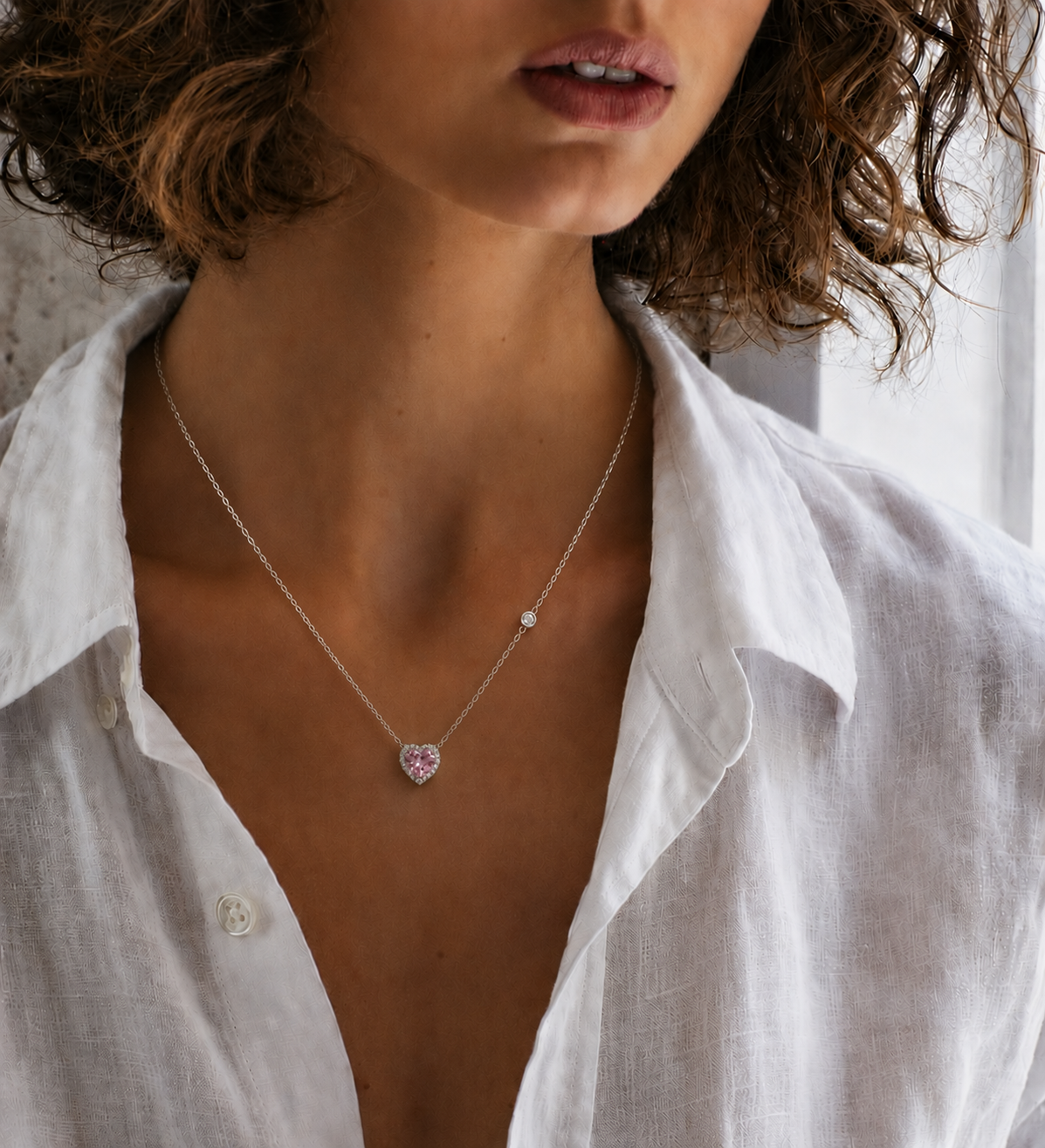 Pink Heart Pendant Necklace | Romantic & Elegant Fine Jewelry