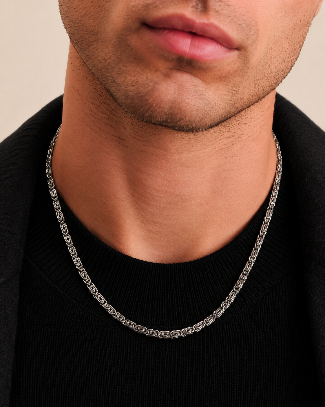 Byzantine Stainless Steel Chain Necklace | Intricate Craftsmanship, Modern Durability ✨