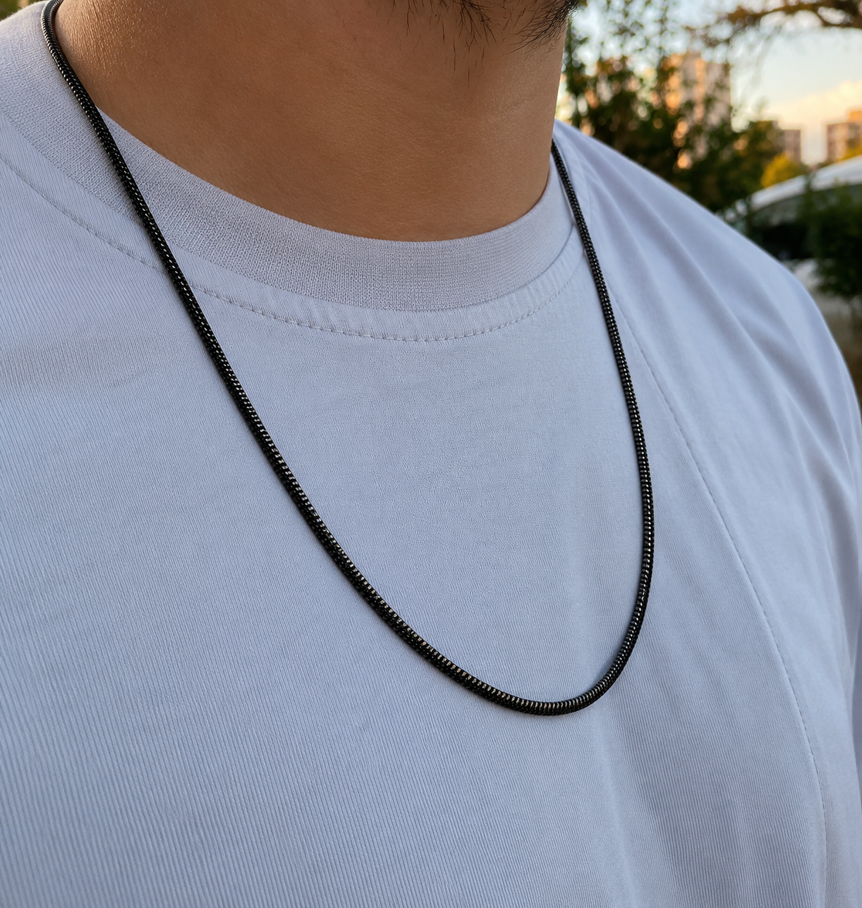 Men's Matte Black Stainless Steel Snake Chain | Modern Minimalist Essential ✨