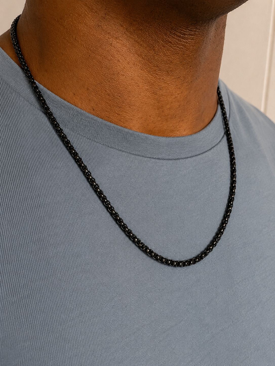 Men's Matte Black Stainless Steel Chain Necklace | Essential Minimalist Style ⛓️