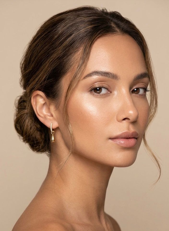 Pavé Huggie Teardrop Earrings | 18K Gold-Plated Luxury Jewelry