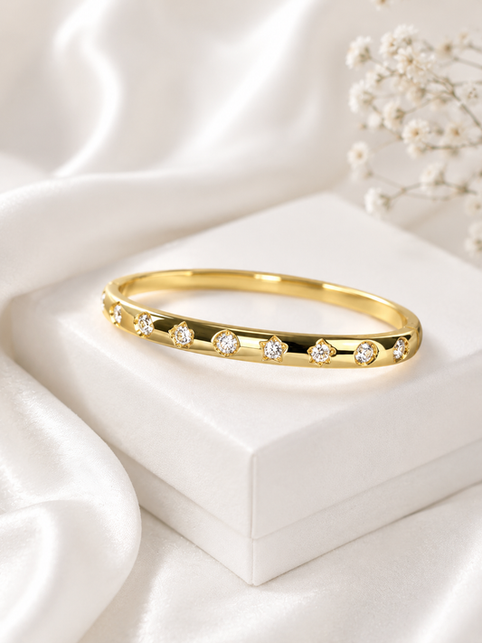 Nova Bezel-Set Crystal Bangle