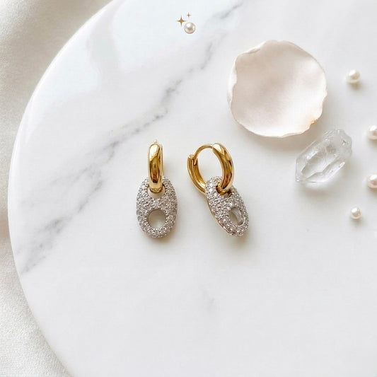 Aura Pavé Link Hoops