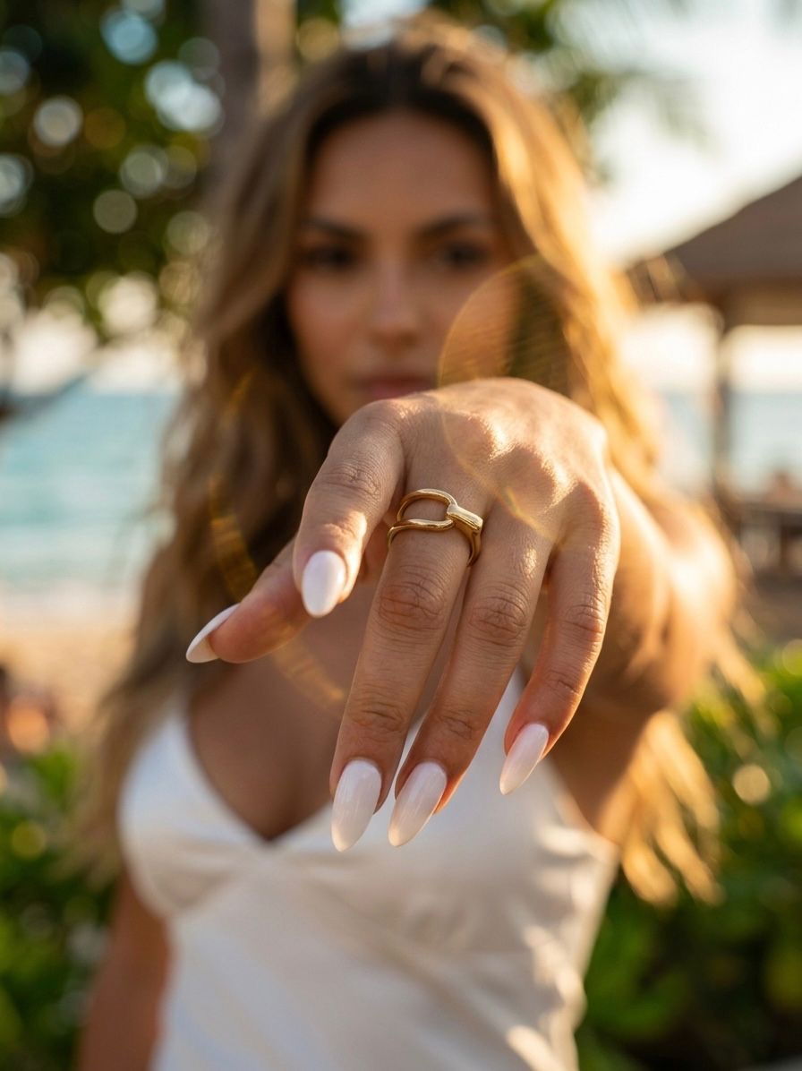 The Minimalist Clasp Band | Sleek Polished Gold-Tone Statement Ring