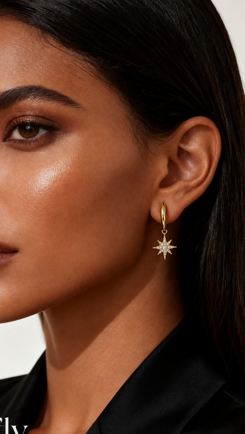 Dainty North Star Hoop Earrings | 18K Gold-Plated Celestial Jewelry