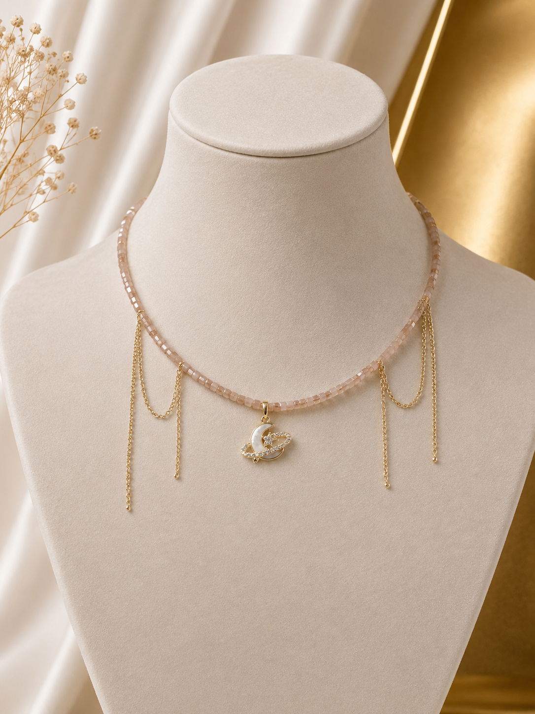 Luminous Charm Beaded Necklace | Anti Tarnish