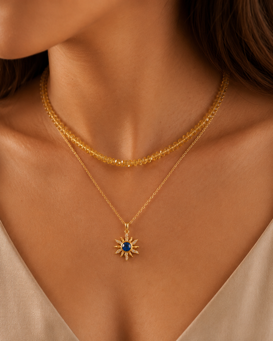 Sunburst Beaded Layered Necklace ☀️| Anti Tarnish