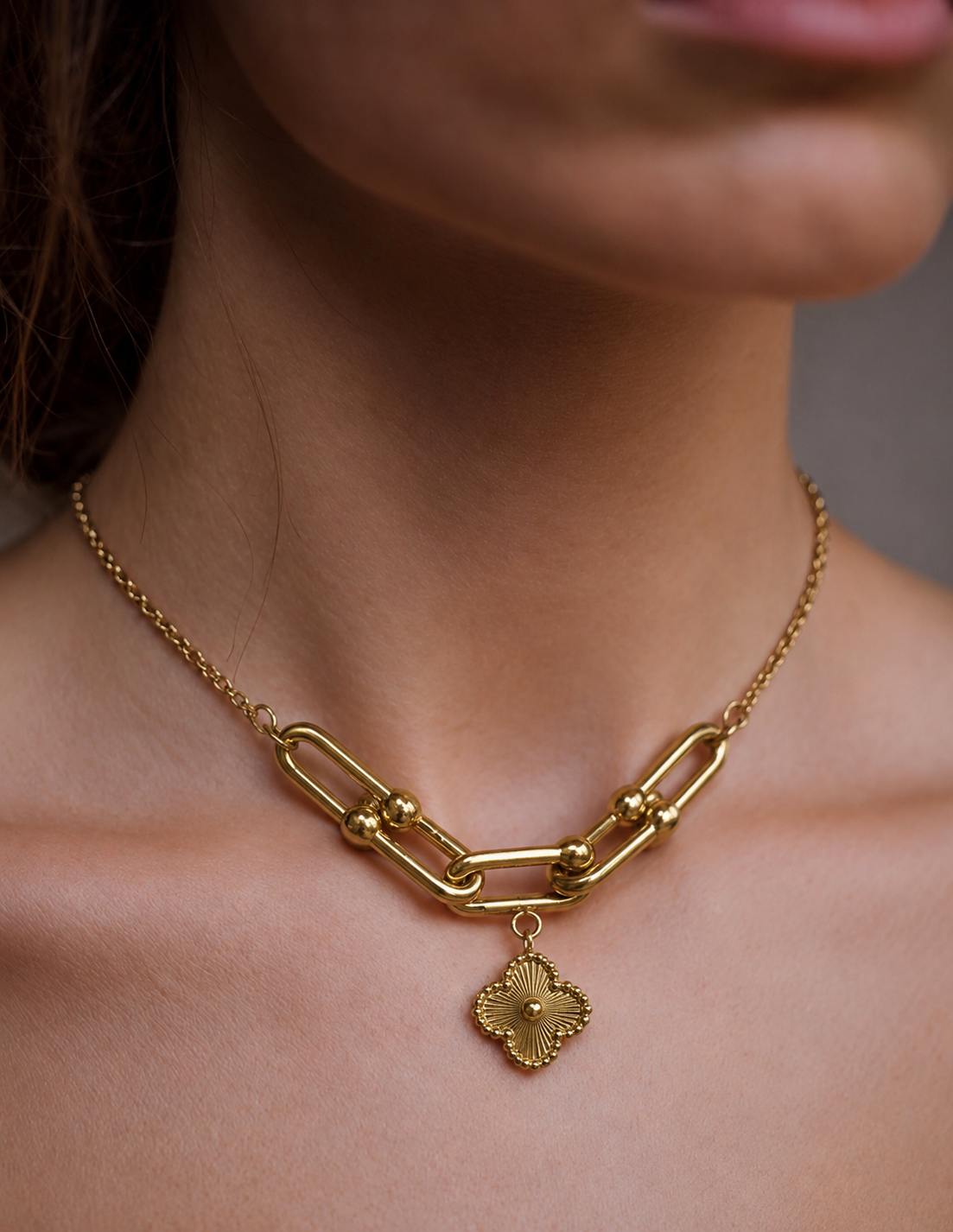 Industrial Bloom Link Necklace | Industrial Elegance
