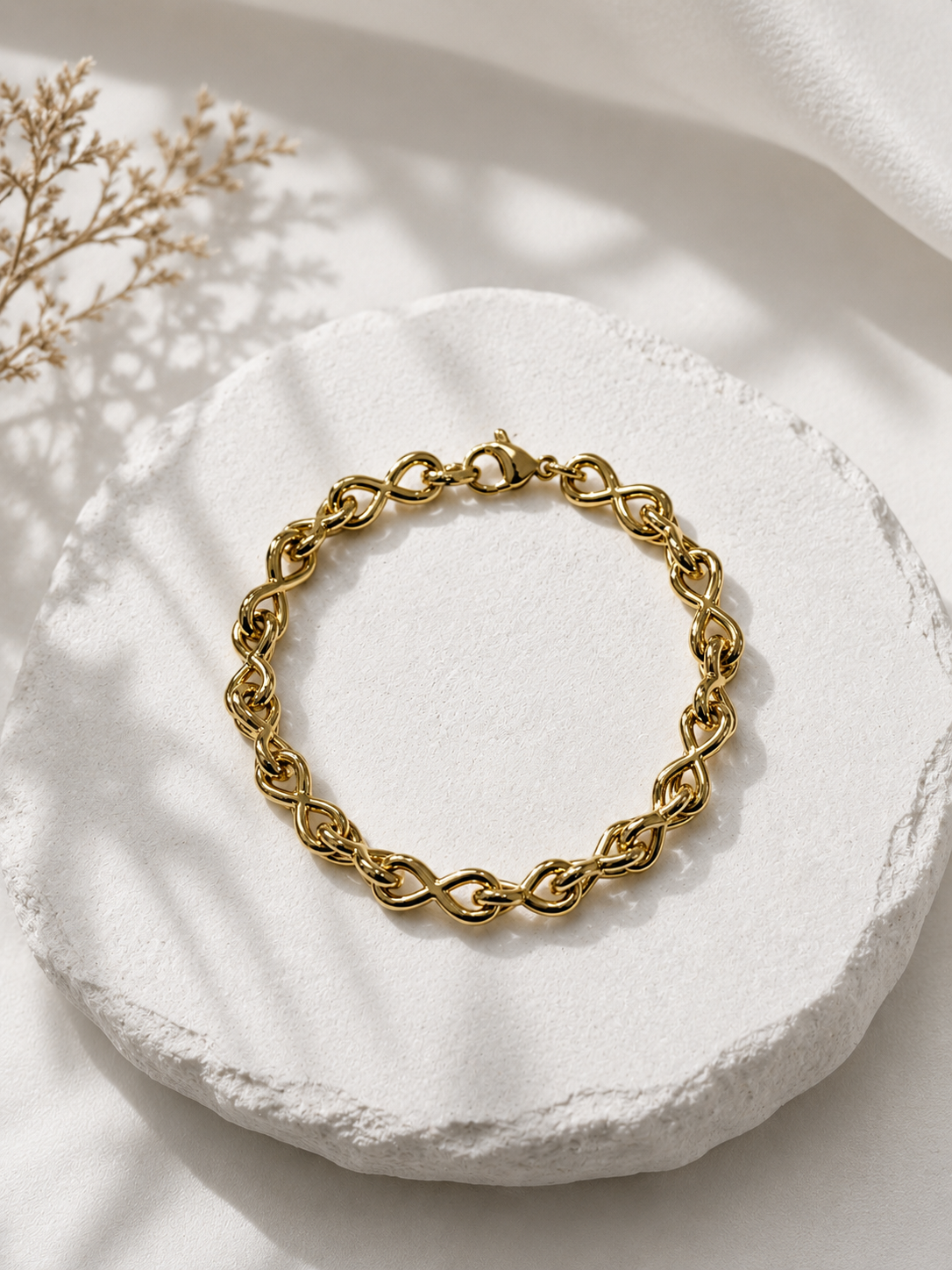 Infinity Link Gold-Tone Chain Bracelet | Timeless Statement Jewelry ✨