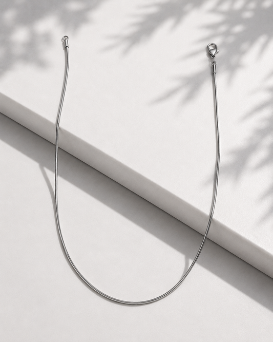 Men's Silver-Tone Liquid Metal Chain Necklace | Modern Minimalist Essential