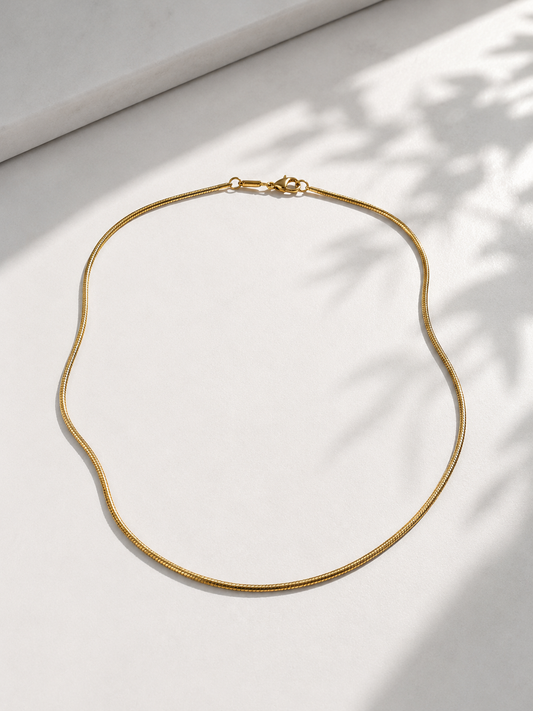 Men's Gold-Tone Snake Chain Necklace | Modern Minimalist Essential ✨
