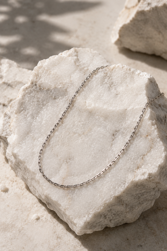 Essential Silver-Tone Link Necklace | Refined Minimalist Style⛓️