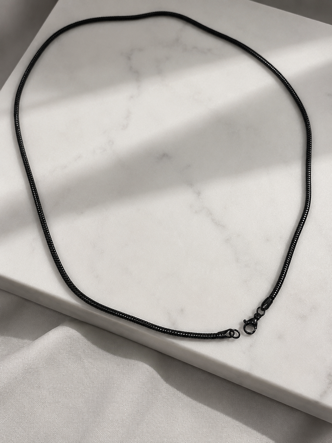 Men's Matte Black Stainless Steel Snake Chain | Modern Minimalist Essential ✨