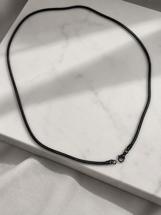 Men's Matte Black Stainless Steel Snake Chain | Modern Minimalist Essential ✨