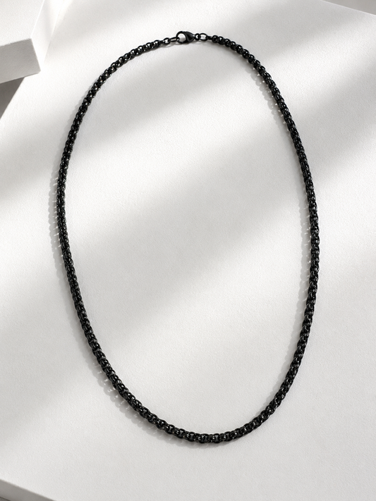 Men's Matte Black Stainless Steel Chain Necklace | Essential Minimalist Style ⛓️