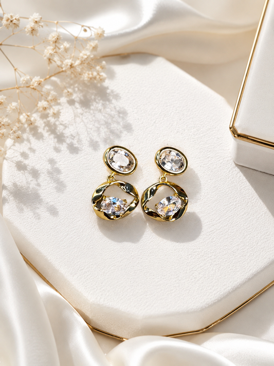 Aura Oval Drop Earrings
