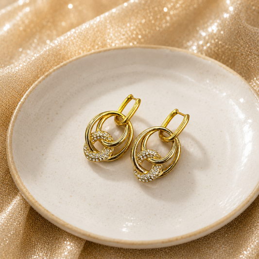 Eternity Link Pavé Drop Earrings