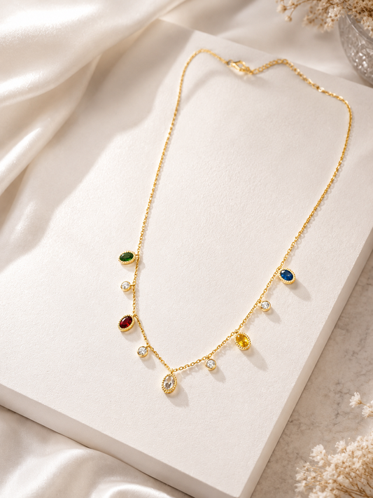 Spectrum Charm Multi-Gem Necklace