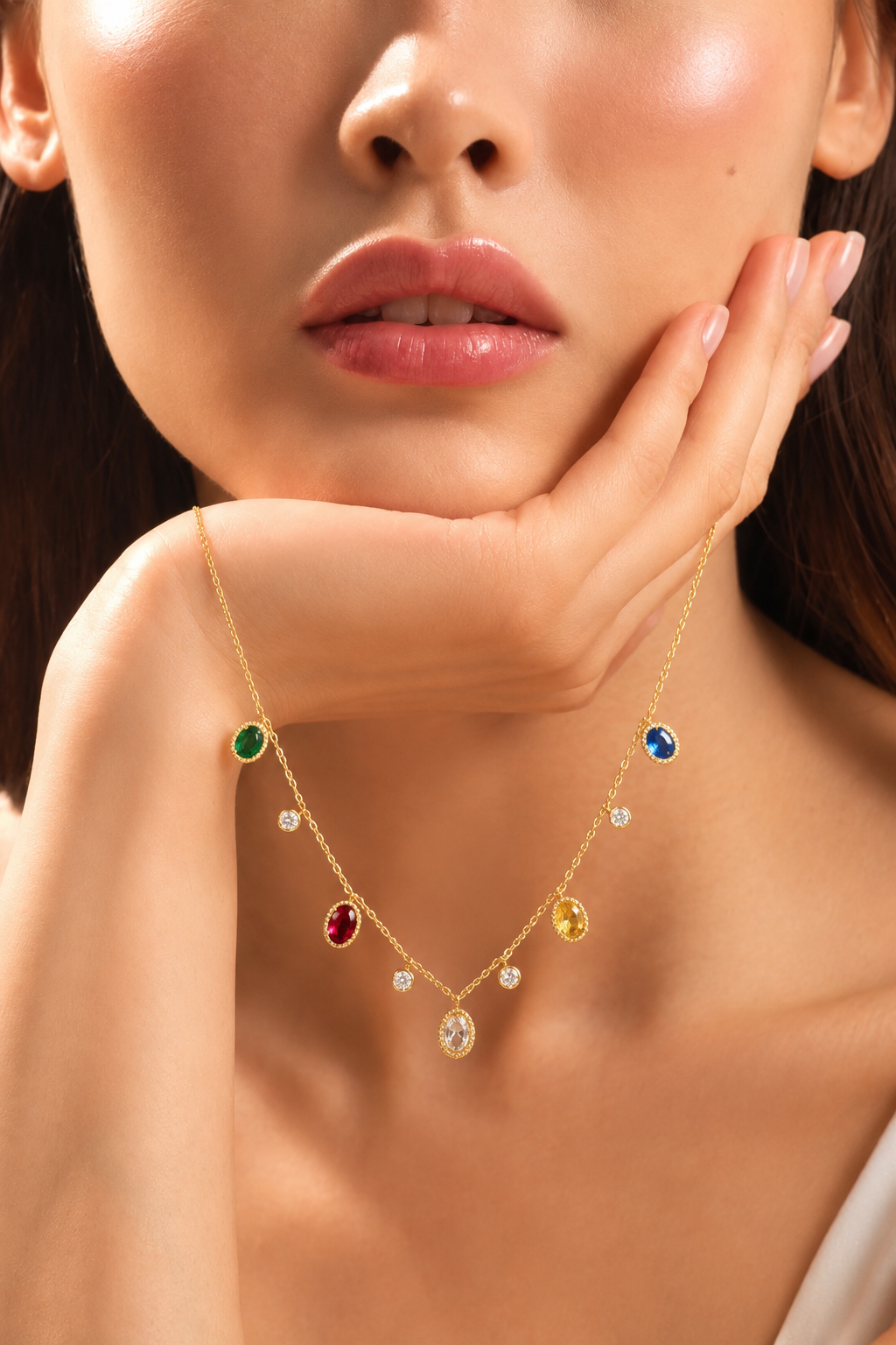 Spectrum Charm Multi-Gem Necklace