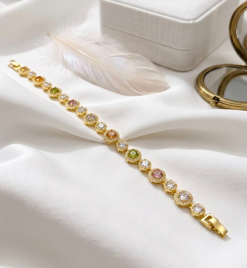 Prism Halo Multi-Gem Tennis Bracelet