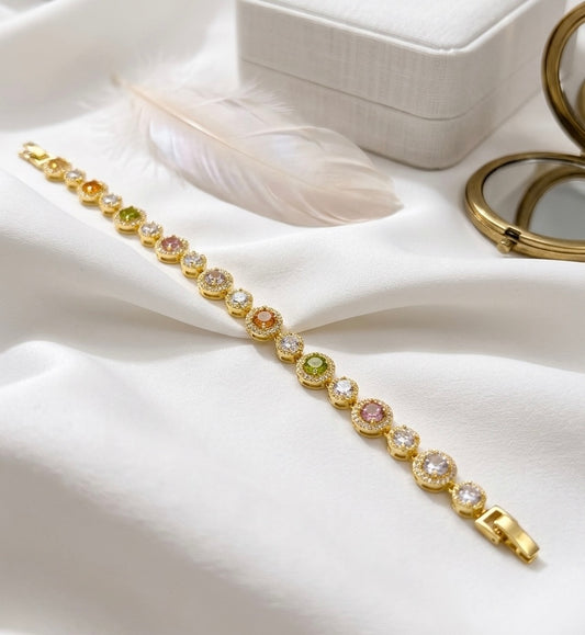 Prism Halo Multi-Gem Tennis Bracelet