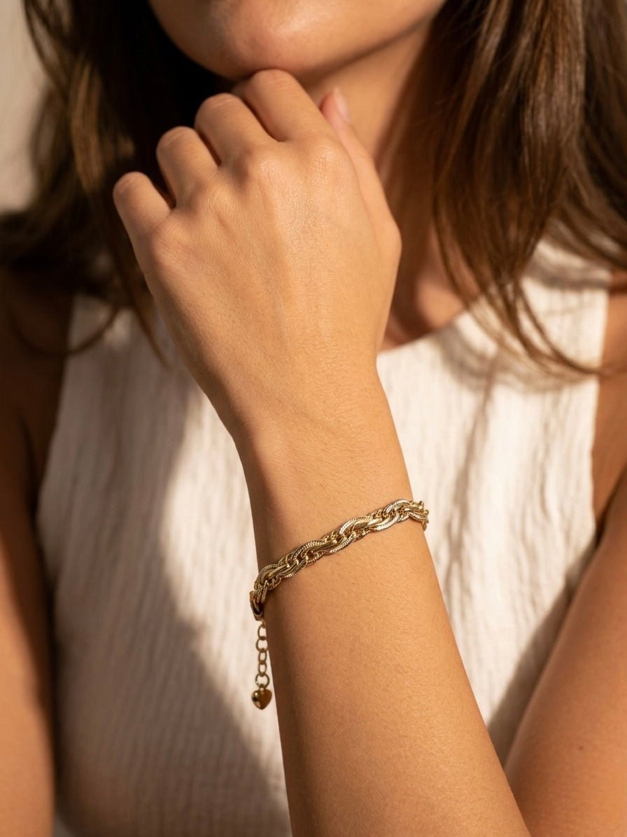 Gilded Weave Braided Bracelet