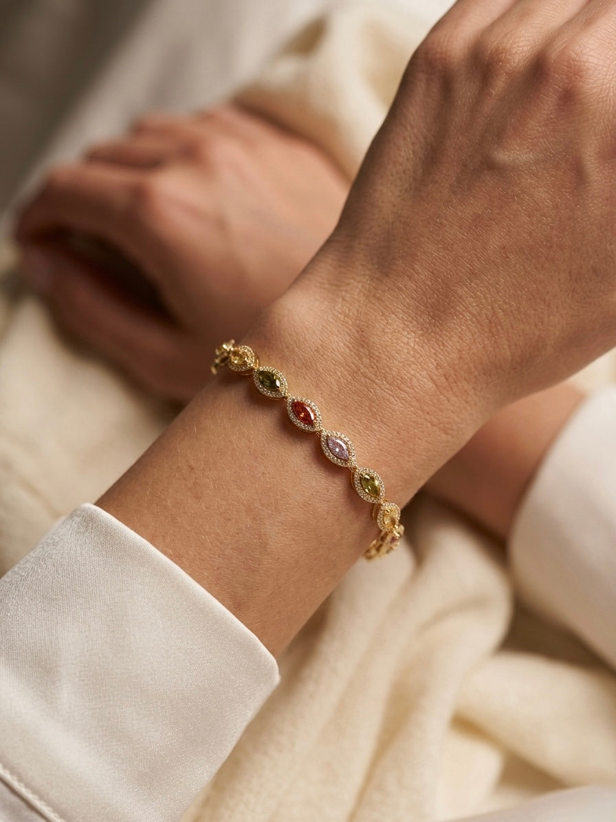 Spectrum Marquise Tennis Bracelet