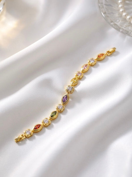 Mosaic Charm Multi-Gem Tennis Bracelet