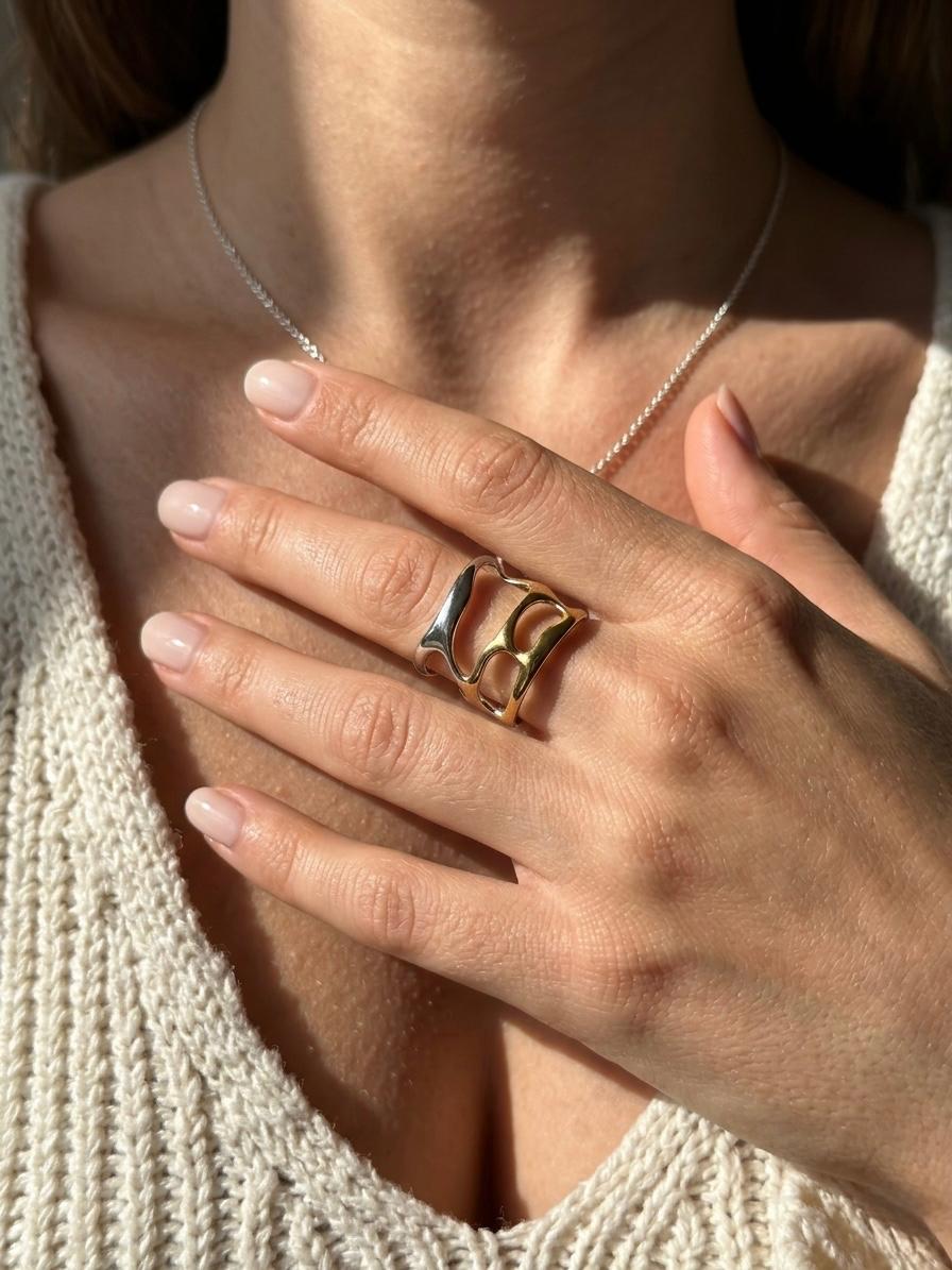 Eclipse Mixed-Metal Openwork Ring