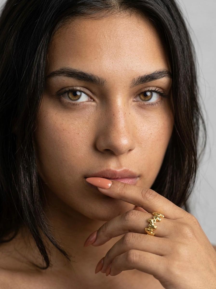 Artisan Sculpted Gold Band – Minimalist Stackable Ring