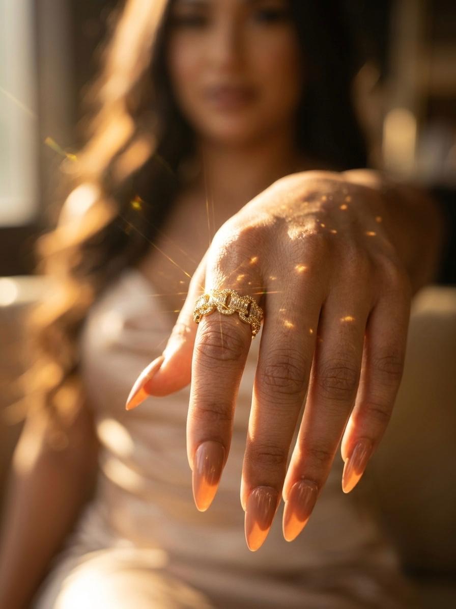 Baguette Link Statement Ring | 18K Gold-Plated Stainless Steel