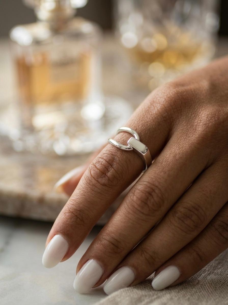The Minimalist Link Band | Sleek Polished Sterling-Tone Statement Ring